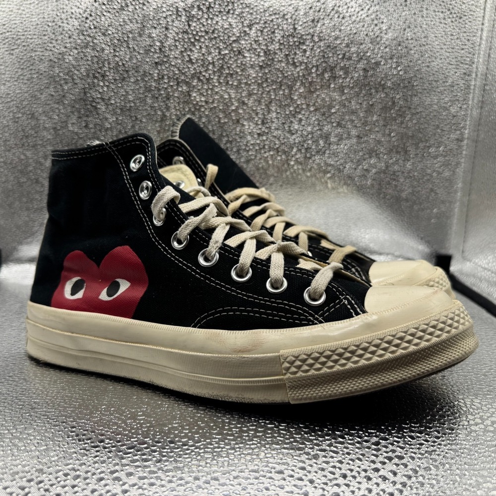 Size M7/W9 Converse x Comme des Garcons Play Chuck 70 Black Unisex Shoes 150204C